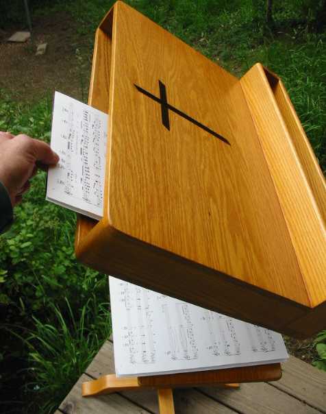 Stained Wooden Cross With Stand, Dark Walnut, Cross With Stand