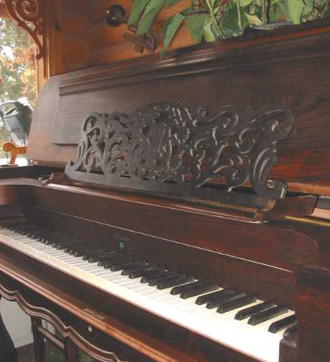 Music stand for store upright piano